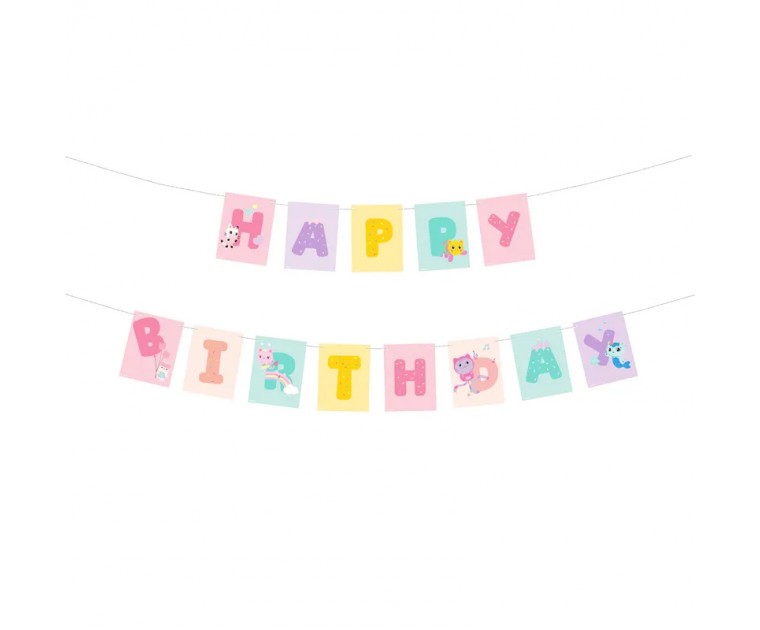Banner Happy Birthday Gabby's Dollhouse
