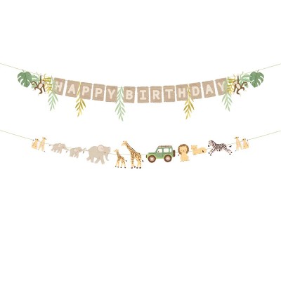 Banner Happy Birthday Safari