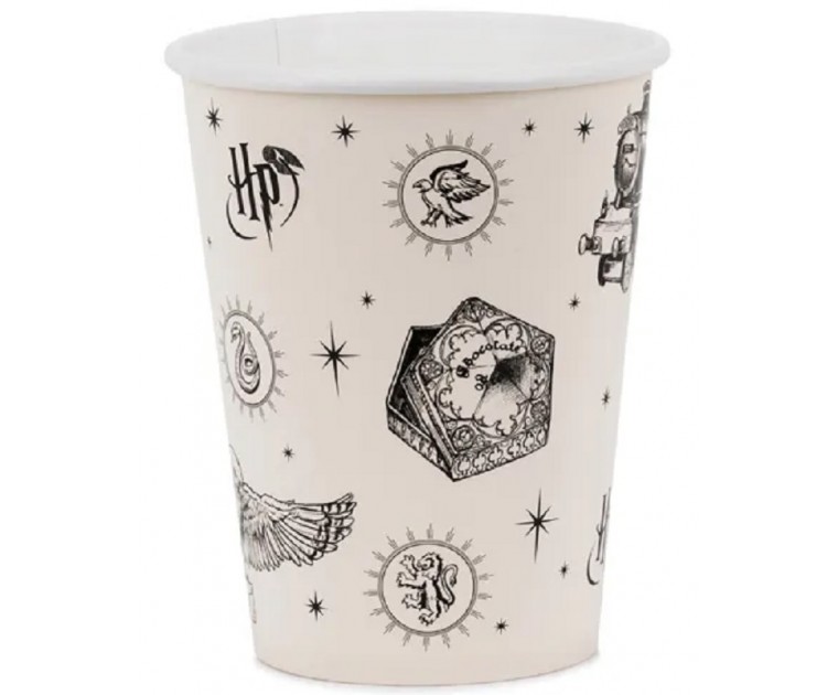Copos papel Harry Potter bege