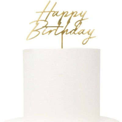Topo Dourado Happy Birthday 