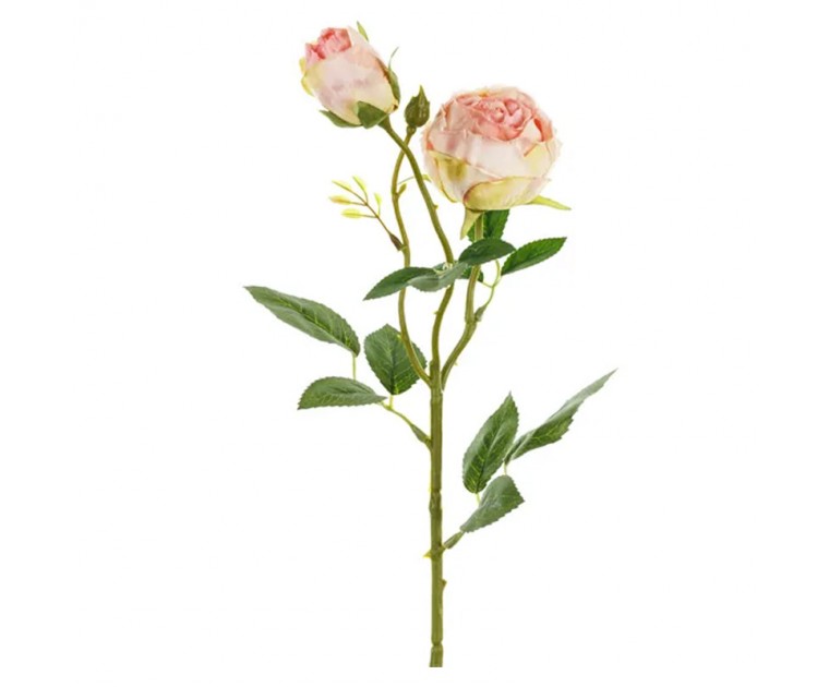 Flor artificial Rosa Pink com dois botões