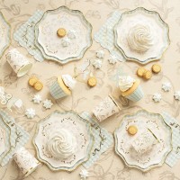 Toalha de mesa com estampado floral bege