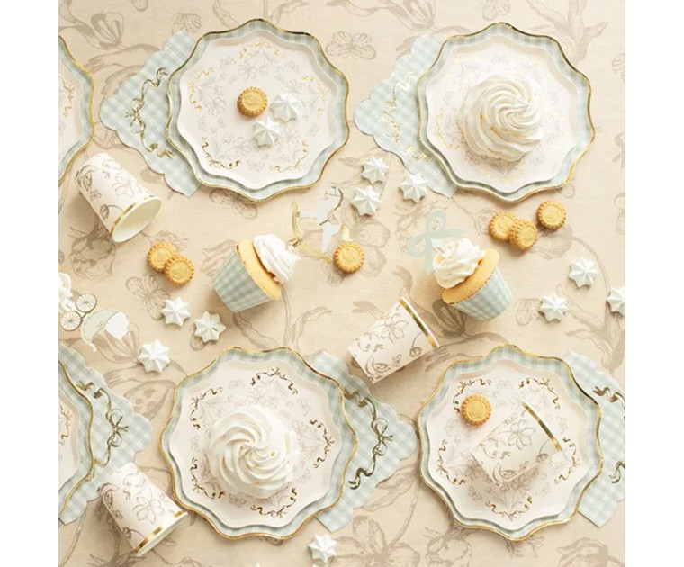 Toalha de mesa com estampado floral bege
