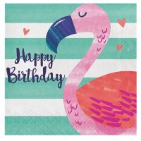 Guardanapos Flamingo Happy Birthday