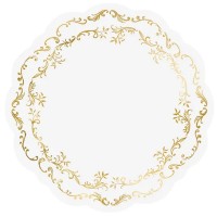 50 Marcadores Prato Branco Ornamentado