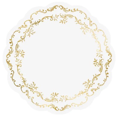 50 Marcadores Prato Branco Ornamentado
