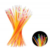 100 Sticks Multicoloridos Luminosos Fluorescentes