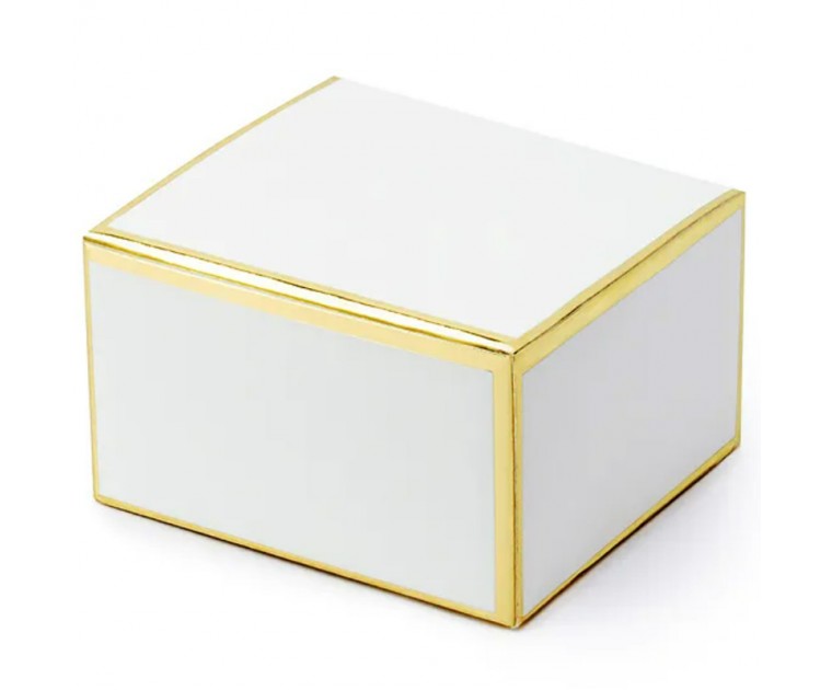 10 Caixas Brancas Rebordo Dourado