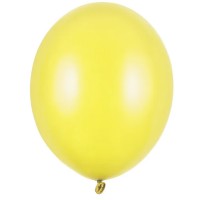 50 Balões Amarelo Brilho Metálico