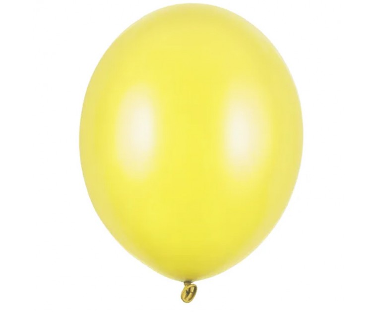 100 Balões Amarelo Brilho Metálico