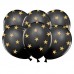 Balões Pretos Estrelas Douradas***