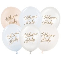 Mix 6 Balões Welcome Baby Azul