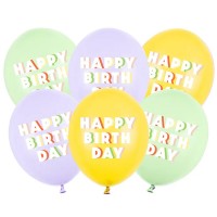 Mix 6 Balões Happy Birthday