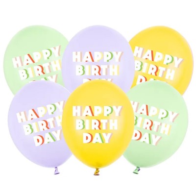 Mix 6 Balões Happy Birthday