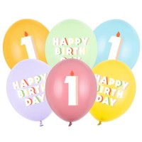 Mix 6 Balões Happy Birthday 1
