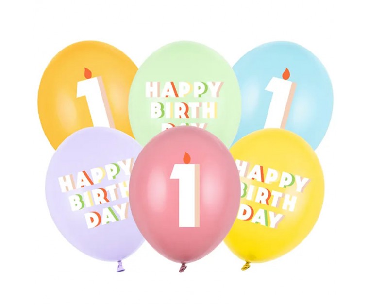 Mix 6 Balões Happy Birthday 1
