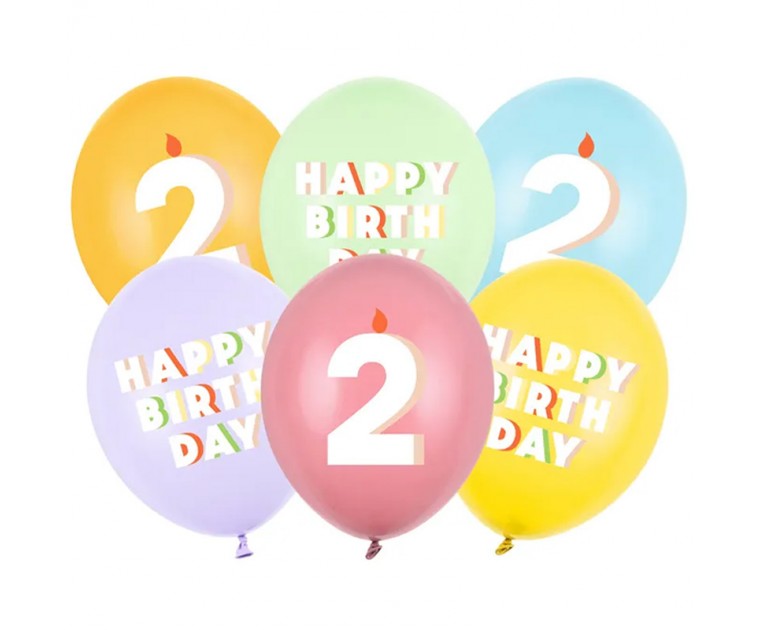 Mix 6 Balões Happy Birthday 2