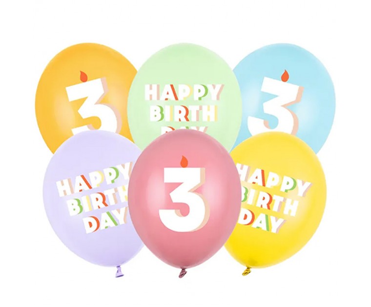 Mix 6 Balões Happy Birthday 3
