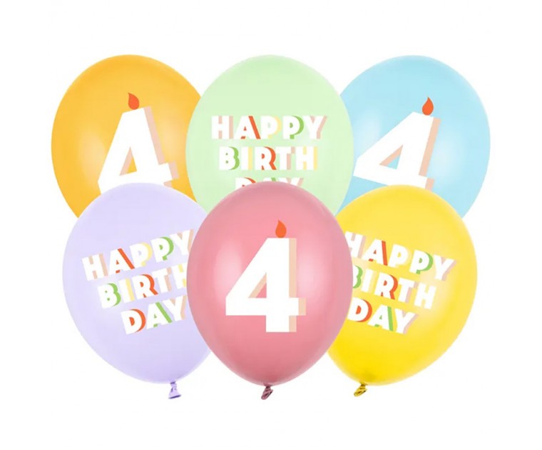 Mix 6 Balões Happy Birthday 4
