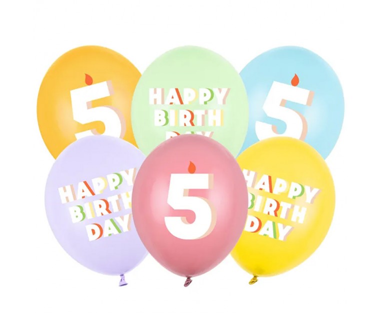 Mix 6 Balões Happy Birthday 5