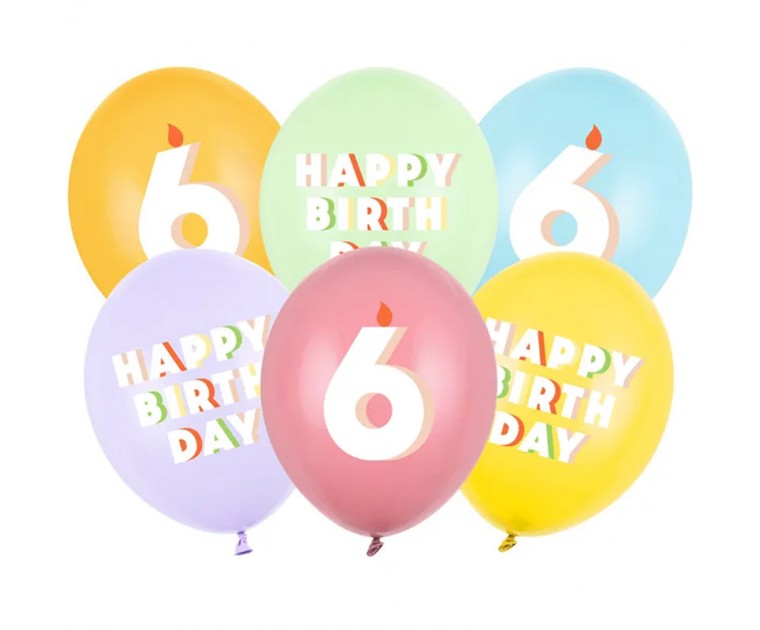 Mix 6 Balões Happy Birthday 6