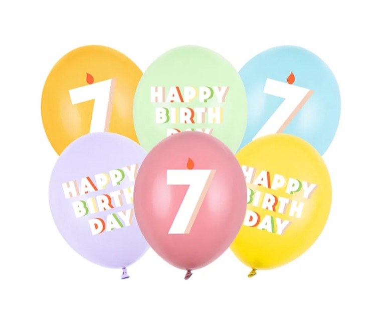 Mix 6 Balões Happy Birthday 7