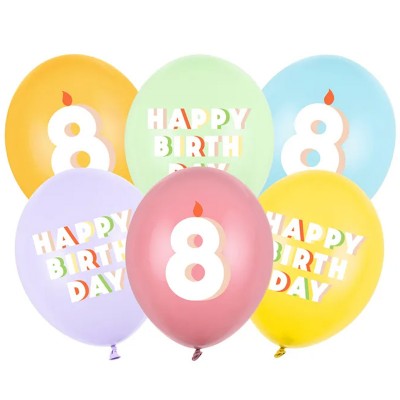 Mix 6 Balões Happy Birthday 8
