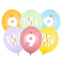 Mix 6 Balões Happy Birthday 9