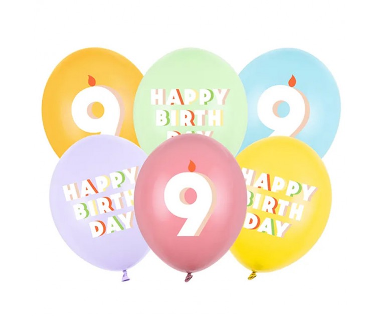 Mix 6 Balões Happy Birthday 9