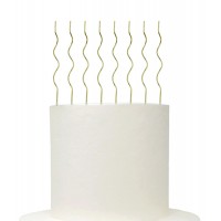 8 Velas Retorcidas Douradas 14 cms