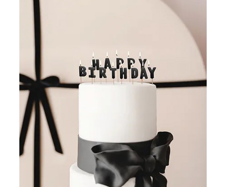 Velas Pretas Happy Birthday