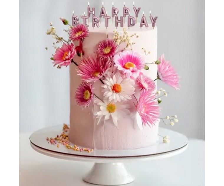 Velas Rose Gold Happy Birthday