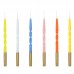 6 Velas Torcidas Multicoloridas 14 cms