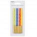 6 Velas Torcidas Multicoloridas 14 cms