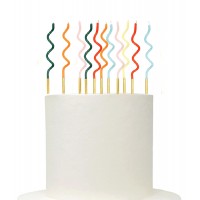 12 Velas Curvas Multicoloridas