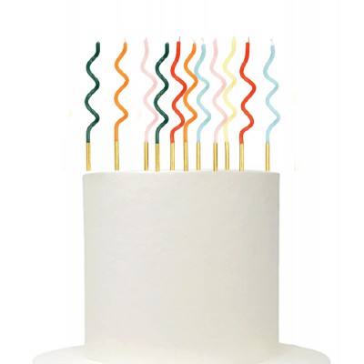 12 Velas Curvas Multicoloridas