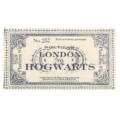 Guardanapos Harry Potter Bilhete Londres Hogwarts