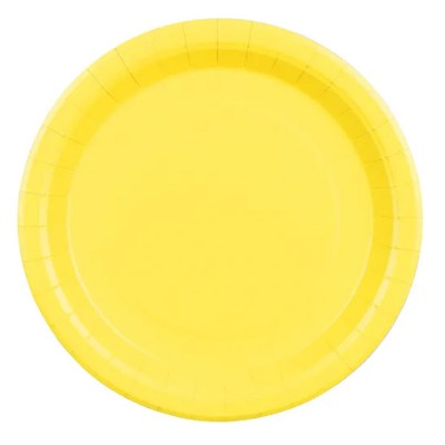6 Pratos Amarelos 23cms