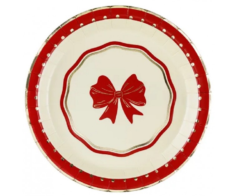 Pratos Laço Vermelho e Bege