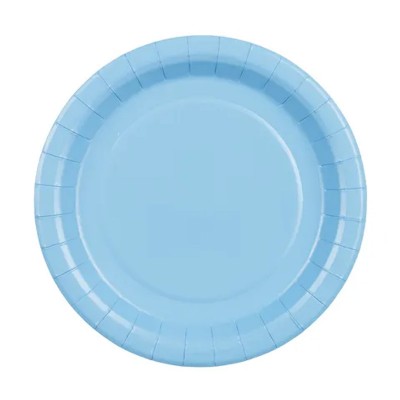 6 Pratos Azul Claro 18 cms