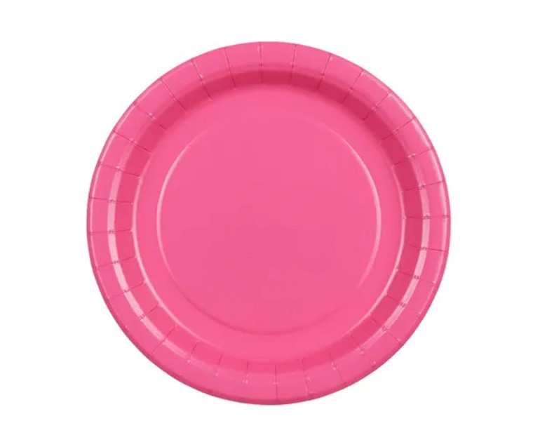 6 Pratos Rosa Forte 18 cms
