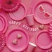 6 Pratos Rosa Forte 18 cms