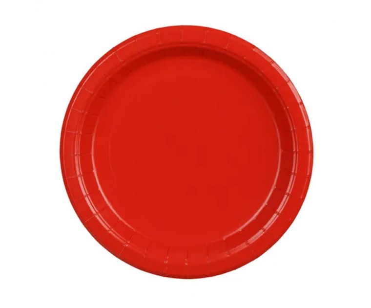 6 Pratos Vermelhos 18 cms