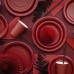 6 Pratos Vermelho Escuro 18 cms