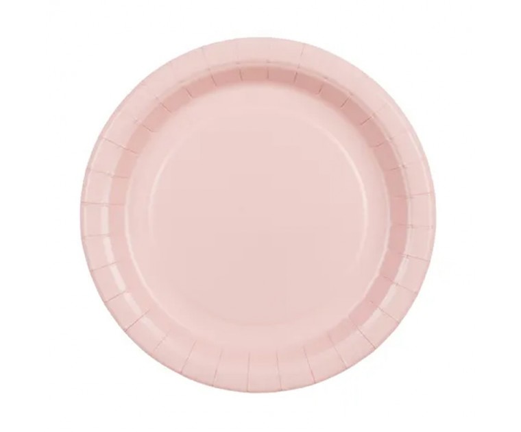 6 Pratos Rosa 18 cms