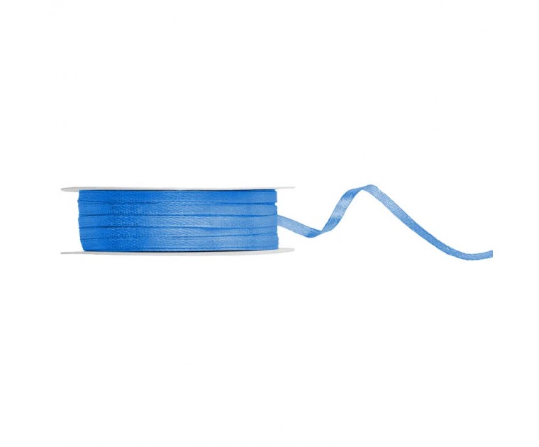 Fita de cetim azul 3mm