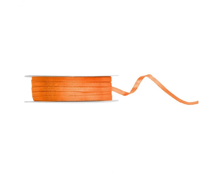 Fita de cetim laranja 3mm