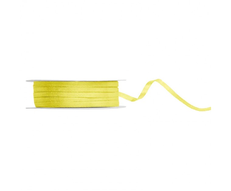 Fita de cetim amarela 3mm