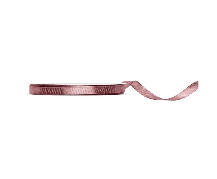 Fita de cetim dark dusty rose 6mm