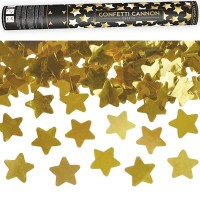 Canhão de Confetis Estrelas Douradas 80 cms